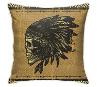 Taie d'oreiller Style Skull Rtro Chief Pillow Covers Doux Et Confortable Housse De Coussin Hypoallergéniquea pour Maison Linge De Lit 45X45 Cm