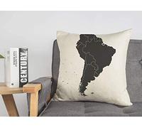 Taie d'oreiller taie d'oreiller Abstraite Carte du sud pour la Communication finances Atlas frontières Blanc cartographie Silhouette clairement Confortable Lin carré décoratif Housses de Coussin pou