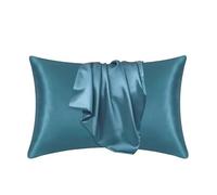 Taie d'oreiller, Taies d'oreiller en satin de soie multicolore 51x(66-76) cm(Moonlight Blue,51cmx76cm)