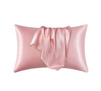 Taie d'oreiller, Taies d'oreiller en satin de soie multicolore 51x(66-76) cm(Pink,51cmx76cm)