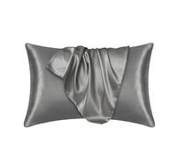 Taie d'oreiller, Taies d'oreiller en satin de soie multicolore plusieurs tailles(Dark Grey,51cmx66cm)