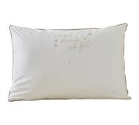 Taie d'oreiller texte 50x70 cm percale coton JOLIS COEURS blanc