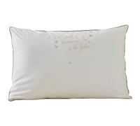 Taie d'oreiller texte 50x80 cm percale coton JOLIS COEURS blanc