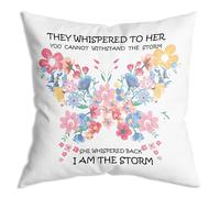 Taie d'oreiller They Whispered to Her You Cannot Withstand The Storm She Whispered Back I Am Taies D'Oreillers Hypoallergéniquea Pillow Covers pour Canapé Chambre 45x45 CM
