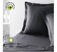Taie D'Oreiller Organic En Coton Fusain Gris