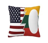 Taie d'oreiller Torn Style American and The Shan State Flags Protege Oreiller Confortable Housse Oreiller Décoratives Housse De Coussin pour Salon Chambre Bureau 45X45CM