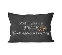 Taie d'oreiller Tu Me Rends Heureuse Quand Le Ciel Est Gris, Mignon Housse Oreiller Moderne Housse De Coussin Respirant Protege Oreiller pour Salon Balcon Chambre 40X60CM