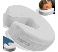 Taie d'oreiller U pour Table de Massage, 50 Housses de Support de Surface de Table de Massage Jetables, Housse de Coussin Appui-tête élastique Non tissé 36x33cm, adaptée au Massage