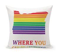 Taie d'oreiller Un Lieu Où Tu Peux Être Qui Tu Veux. Sois Gentil. Gay Lesbienne Couple Gay Fierté LGBTQ Arc-en-Ciel Homosexualité Housse Oreiller Respirant Housse De Coussin pour 45X45CM