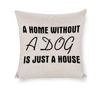 Taie d'oreiller Une Maison sans Chien n'est Rien D'Autre qu'une Maison. Protege Oreiller Décoratif Housse Oreiller Respirant Housse De Coussin pour Chambre Bureau Balcon 45X45CM