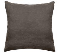 Taie d'oreiller uni 65X65 cm lin lavé froissé SONATE noir Cafe