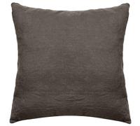 Taie d'oreiller uni 65X65 cm Lin lavé froissé SONATE Noir Cafe