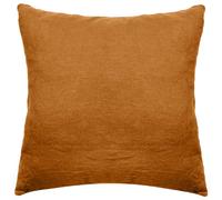 Taie d'oreiller uni 65X65 cm lin lavé froissé SONATE orange Terracotta