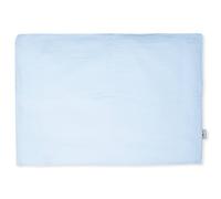 Taie d'oreiller unie en double gaze de coton bleu 50X70