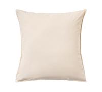 Taie d'oreiller Unie en Percale de Coton lavée, Delicate, 65 x 65 cm, ESSIX, Beige Moyen