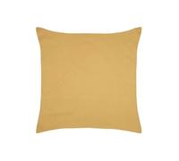 Taie d'oreiller unie moutarde en coton percale 63 x 63 cm