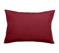 Linnea Taie d'oreiller Volants Plats 50x70 cm Percale MANOIR Rouge Carmin