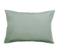 Taie d'oreiller volants plats 50x70 cm percale MANOIR vert Lichen