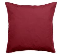 Taie d'oreiller volants plats 65x65 cm percale MANOIR rouge Carmin