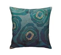 Taie d'oreiller Watercolor Abstract Green Golden Texture Water Wave Creative Art Design Taie Coussin Confortable Housse d'oreiller pour Maison Salon Extérieur Jardin 45X45 CM