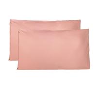 Taie Oreiller 100% Coton 40x70 CM Lot De 2, Taie d'oreiller Rectangulaire 100% Puro Coton avec Fermeture - Rose Crème