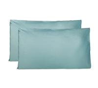 Taie Oreiller 100% Coton 40x80 CM Lot De 2, Taie d'oreiller Rectangulaire 100% Puro Coton avec Fermeture - Vert