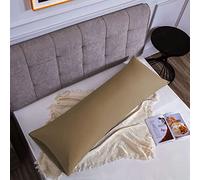Taie Oreiller 100% Coton 45x135cm 1PCS, Taie d'oreiller Rectangulaire Puro Coton Jersey 120GSM - Housse de Coussin Résistant et Hypoallergénique Tourterelle