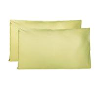 Taie Oreiller 100% Coton 50X70 CM Lot De 2, Taie d'oreiller Rectangulaire 100% Puro Coton avec Fermeture - Vert Pomme