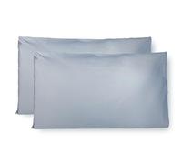 Taie Oreiller 100% Coton 50X70 CM Lot De 2, Taie d'oreiller Rectangulaire 100% Puro Coton avec Fermeture - Blu Clair