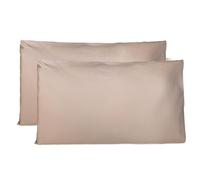 Taie Oreiller 100% Coton 50X70 CM Lot De 2, Taie d'oreiller Rectangulaire 100% Puro Coton avec Fermeture - Beige 2