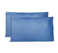 Taie Oreiller 100% Coton 50X70 CM Lot De 2, Taie d'oreiller Rectangulaire 100% Puro Coton avec Fermeture - Bleu Royal