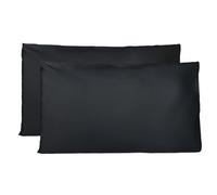 Taie Oreiller 100% Coton 50X70 CM Lot De 2, Taie d'oreiller Rectangulaire 100% Puro Coton avec Fermeture - Black