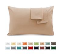 Taie Oreiller 100% Coton 50x80 cm 2 PCS, Taie d'oreiller Rectangulaire Puro Coton Jersey 120GSM - Housse de Coussin Résistant et Hypoallergénique Rose Clair