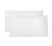 Taie Oreiller 100% Coton 50x80 CM Lot De 2, Taie d'oreiller Rectangulaire 100% Puro Coton avec Fermeture - Blanc