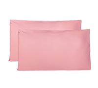 Taie Oreiller 100% Coton 50x80 CM Lot De 2, Taie d'oreiller Rectangulaire 100% Puro Coton avec Fermeture - Rose