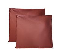 Taie Oreiller 100% Coton 65x65 CM Lot De 2, Taie d'oreiller 100% Puro Coton avec Fermeture - Bordeaux