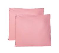 Taie Oreiller 100% Coton 65x65 CM Lot De 2, Taie d'oreiller Rectangulaire 100% Puro Coton avec Fermeture - Rose