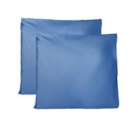 Taie Oreiller 100% Coton 65x65 CM Lot De 2, Taie d'oreiller Rectangulaire 100% Puro Coton avec Fermeture - Bleu Royal