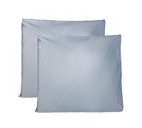 Taie Oreiller 100% Coton 65x65 CM Lot De 2, Taie d'oreiller Rectangulaire 100% Puro Coton avec Fermeture - Blu Clair