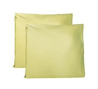Taie Oreiller 100% Coton 65x65 CM Lot De 2, Taie d'oreiller Rectangulaire 100% Puro Coton avec Fermeture - Vert Pomme