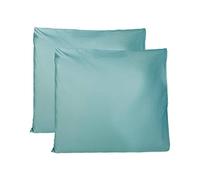 Taie Oreiller 100% Coton 65x65 CM Lot De 2, Taie d'oreiller Rectangulaire 100% Puro Coton avec Fermeture - Vert