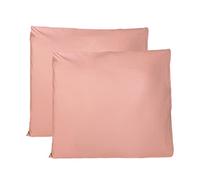 Taie Oreiller 100% Coton 65x65 CM Lot De 2, Taie d'oreiller Rectangulaire 100% Puro Coton avec Fermeture - Rose Crème