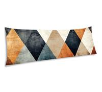 Taie Oreiller 135x40 cm géométrie Housse Coussin 135 x 40 Rectangulaire Coussin Rétro Impression Double Face Velour Dormeur Taie d'oreiller, Lit Canape Salon Chambre Maison Decoration Cadeaux EL-169