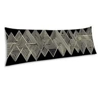 Taie Oreiller 135x40 cm Noir et blanc Housse Coussin 135 x 40 Rectangulaire Coussin Géométrie Impression Double Face Velour Dormeur Taie D'oreiller,Lit Canape Salon Chambre Maison Decor Cadeaux EL-181