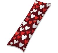 Taie Oreiller 135x40 cm rouge Housse Coussin 135 x 40 Rectangulaire Coussin Amour Impression Double Face Velour Dormeur Taie D'oreiller pour Lit Canape Salon Chambre Maison Decoration Cadeaux EL-1259