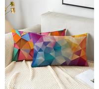 Taie Oreiller 30x50 cm Lot de 2 Housses Coussin Coloré Rectangulaire Coussin Géométrique Exterieur Impermeable Velour Housse Oreiller, Fermeture Éclair Invisible, Automne Decoratif Canape Lit 2s-384