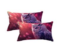 Taie Oreiller 30x50 cm Rose Lot de 2 Housse de Coussin 30x50 Taie Oreiller Chouette Decorative Housse Coussin Doux pour Decoration Salon Décoratif Canapé pour Maison Salon Canapé Chambre Lit -4492