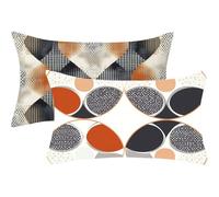 Taie Oreiller 30x50 Lot de 2 Blanc Housse Coussin 30x50 cm Rectangulaire Coussin Moderne Impression Double Face Lin Taie d'oreiller pour Canape Salon Chambre Maison Decoration Automne Cadeaux,559-j