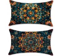 Taie Oreiller 30x50 Lot de 2 Orange brûlé Housse de Coussin Abstrait Coussin Decoratif, Lin Housse Oreiller 30x50 Taie D'oreiller Rectangulaire, Decoration Maison, pour Salon Chambre Lit Canape, m-505