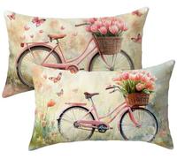Taie Oreiller 30x50 Lot de 2 Rose - Coussin Canape vélo Velours Housse de Coussin Rectangulaire - Décoratif Taie d'oreiller - Douillet Housse Oreiller - Lavable en Machine - Decoration Maison k-250